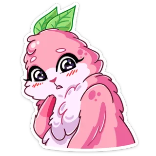 😊 mignon, rose, monstre, kawaii, chibi telegram sticker