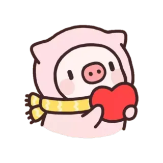 🥰 豚, かわいい, カワイイ, ハート, ピンク, 動物, 漫画 telegram sticker