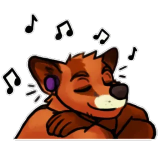 🎶 animal, peludo, música, fones de ouvido, chill, relaxante whatsapp sticker