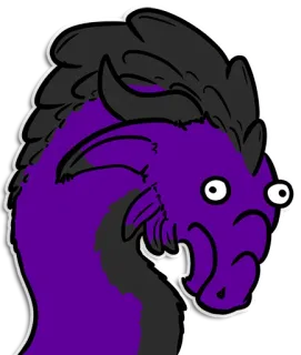 😬 dragon, dessin animé, violet, créature, drôle, fantaisie whatsapp sticker