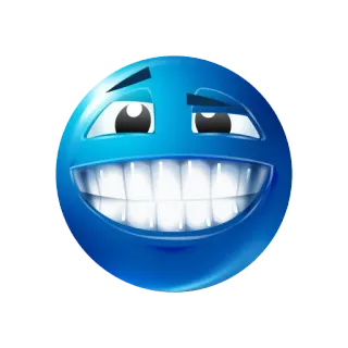 😁 Emoji, Blu, Faccia, Sorriso telegram sticker