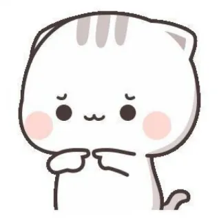 🧉 cat, kawaii, cute, animal, sticker, cartoon, grey, white telegram sticker