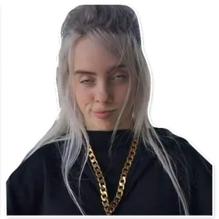 🐟 Billie Eilish Билли Айлиш, певица, поп-звезда, платиновые волосы, знаменитость telegram sticker