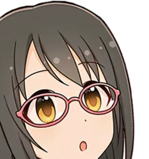 😮 Anime, Chica, Gafas, Lindo telegram sticker
