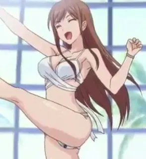 🍑 アニメ, 女の子, ビキニ, 水着, 女性 telegram sticker