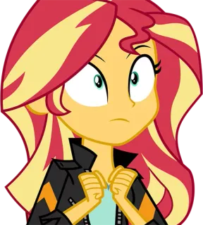 ☹️ Sunset Shimmer My Little Pony: Equestria Girls 漫画, キャラクター, サンセットシマー, マイリトルポニー, エクエストリア・ガールズ whatsapp sticker