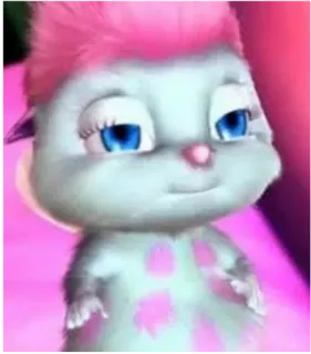 👑 süß, Cartoon, rosa, blau, Barbie, Bibble, flauschig telegram sticker