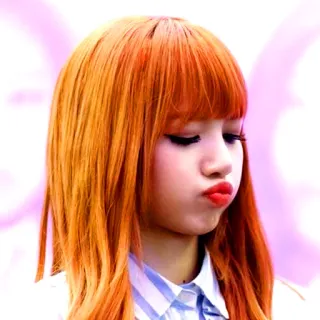 😗 Lisa kpop, lisa, blackpink, cantante, pelo naranja, asiática telegram sticker