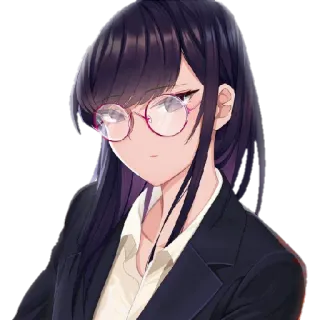 🥰 Anime, Frau, Brille, Business, Charakter, Formal telegram sticker