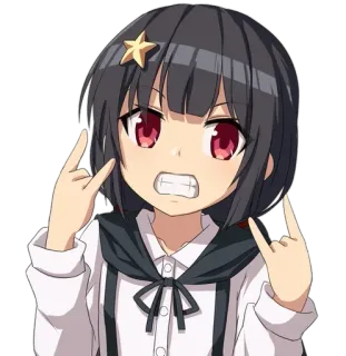 🤟 Chica anime, Dibujos animados, Rock on, Lindo, Enojado telegram sticker