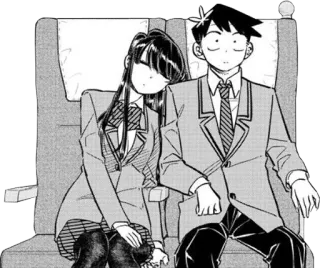 😴 Anime, Mangá, Casal, Romance, Uniformes escolares, Sentado whatsapp sticker