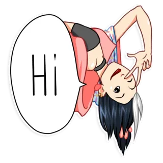 👋 Hi anime, olá, paz, saudação, desenho animado, adesivo whatsapp sticker
