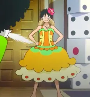 ☠ Luffy One Piece Anime, One Piece, Luffy, Jurk, Grappig, Strohoed telegram sticker
