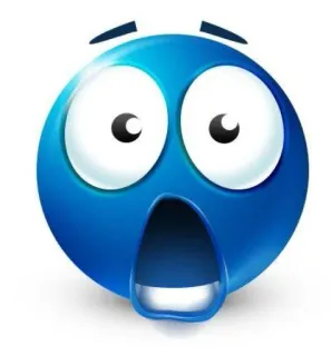 😮 Emoji, geschockt, blau, offener Mund, überrascht whatsapp sticker