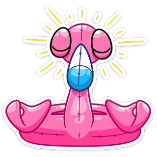 🧘‍♂️ sticker, cartoon, pink, cute, character whatsapp sticker