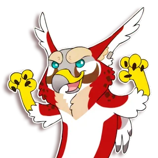 😈 coruja, zangado, desenho animado, adesivo, pássaro whatsapp sticker