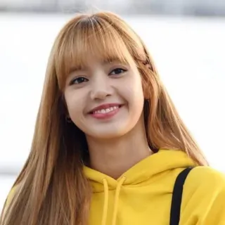 🌼 Lisa Lisa, K-pop, célébrité, chanteuse, sweat à capuche jaune whatsapp sticker