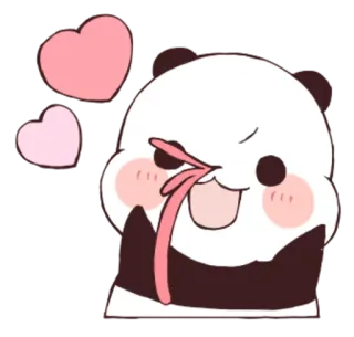 😍 Panda, Lindo, Corazones, Amor, Dibujos animados telegram sticker