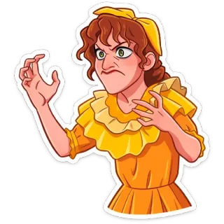 😠 woman, cartoon, angry, character, illustration, sticker telegram sticker