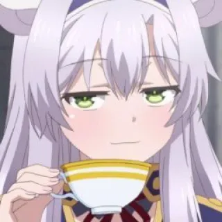 😏 anime, girl, character, tea, smug, cute, aesthetic telegram sticker