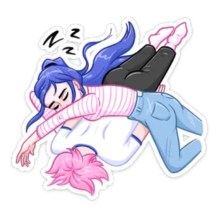 🤗 ZZZ спящий, сон, уставший, мультфильм, милый, пара, отдых, ленивый whatsapp sticker
