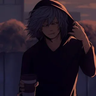 😎 Shigaraki Tomura My Hero Academia Anime, Manga, Held, Bösewicht, Kaffee, Charakter, Hoodie whatsapp sticker