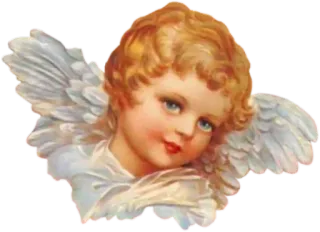 😇 angel, cherub, baby angel, cute, religious, wings, vintage telegram sticker