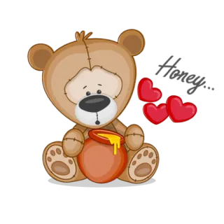 ❤ Honey... orsetto, miele, cuori, carino, dolce whatsapp sticker