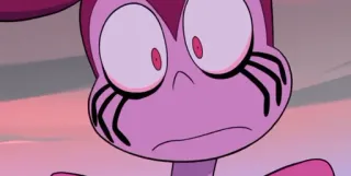 😟 Spinel Steven Universe cartoon, pink, worried, Spinel, Steven Universe whatsapp sticker
