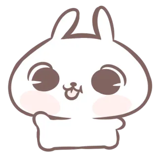 😛 coelho, coelhinho, fofo, animal, desenho animado telegram sticker