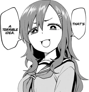 🙅‍♀️ A TERRIBLE IDEA. THAT'S Аниме, Манга, Плохая идея, Шутка, Смешно, Реакция telegram sticker