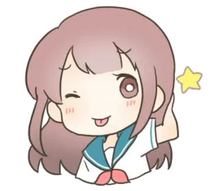 😅 Anime, Fille, Dessin animé, Mignon, Kawaii, Autocollant telegram sticker