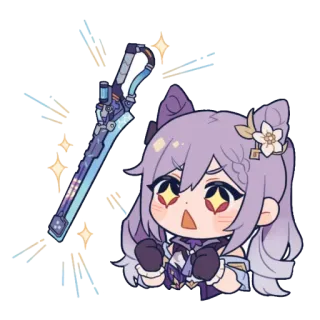 🤩 Keqing Genshin Impact keqing, genshin impact, anime, video game, chibi telegram sticker