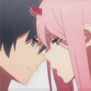 😗 Zero Two Darling in the Franxx Anime, Zero Two, Darling in the Franxx, Karakter, Pasangan telegram sticker