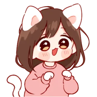 💞 Chibi, Kawaii, Orejas de gato, Anime, Lindo whatsapp sticker