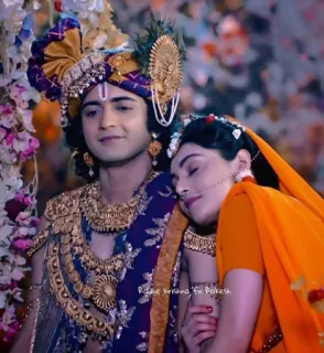 👩‍❤️‍👨 Radha, Krishna Radhe krishna fn Pakesh Radha, Krishna, Hinduísmo, espiritual, religioso telegram sticker