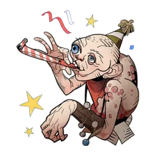 🎊 urodziny, impreza, święto, kreskówka, potwór, postać, konfetti telegram sticker