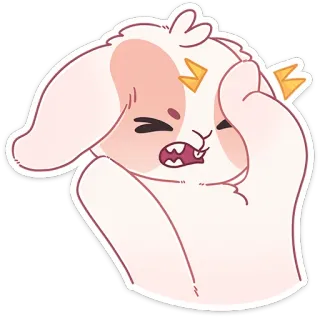 🤦‍♀️ coelho, desenho, fofo, dor de cabeça, triste, raio whatsapp sticker