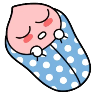 😴 bebê, fofo, sonolento, pêssego, desenho animado telegram sticker