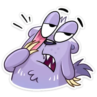 🤦‍♀️ Мультик, Животное, Фиолетовый, Смешной, Измученный, Уставший telegram sticker