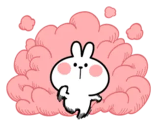 🏃 lapin, mignon, autocollant, lapinou, dessin animé, animal telegram sticker