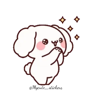 🐶 cute, kawaii, dog, animal, sparkle whatsapp sticker