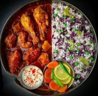 🤩 食べ物, 鶏肉, ご飯, 料理, 食事, 料理 telegram sticker