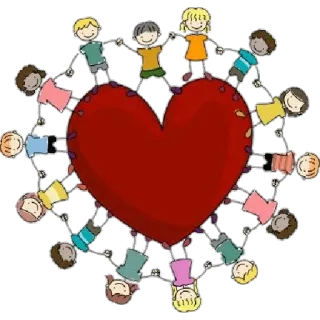 ❤️ corazón, amor, niños, unidad, amistad, niños telegram sticker