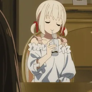 😗 アニメ, 漫画, 女の子, 飲む, かわいい, キャラクター telegram sticker