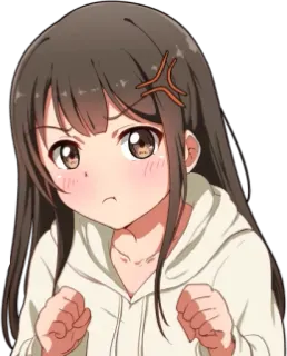 😠 anime girl, angry, cute, cartoon, emotional telegram sticker