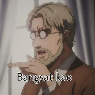 🥰 Zeke Yeager Attack on Titan Bangsat kao anime, przekleństwo, obraza, attack on titan, zeke yeager telegram sticker