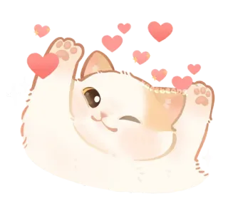 🐾 猫, ハート, かわいい, 動物, ステッカー telegram sticker