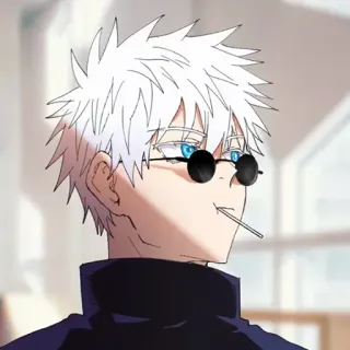 ❤️ Satoru Gojo Jujutsu Kaisen anime, manga, gojo, satoru, lollipop, glasses telegram sticker