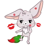 🥰 fenek, zwierzę, słodki, kreskówka, ślady pocałunku telegram sticker